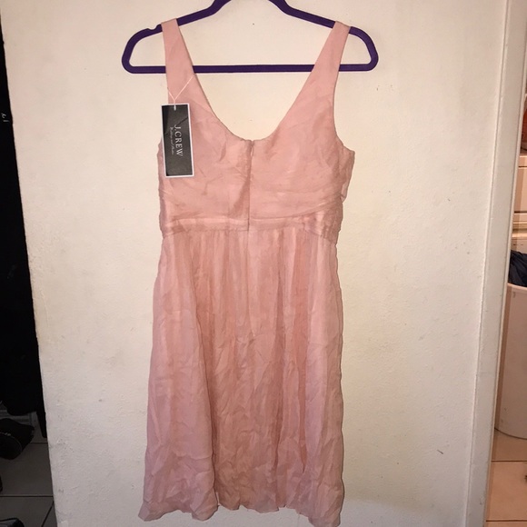 Robe HEIDI J.CREW En Soie Chiffon Champagne - Taille 12 Tall - Neuf Avec étiquettes